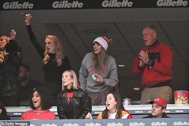 Sunday's game was the seventh in total that Taylor has attended to cheer on her beau - whom she began dating over the summer