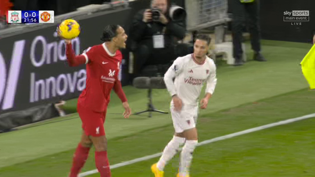 Van Dijk appeared to shout at Tsimikas after