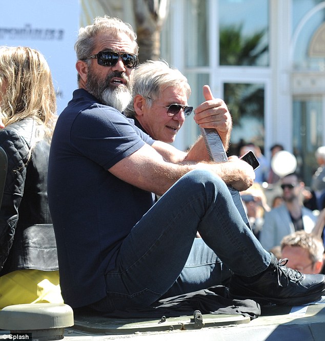 Is that you Mel Gibson? The Lethal Weapon star showed off his new grizzled bearded look at the event