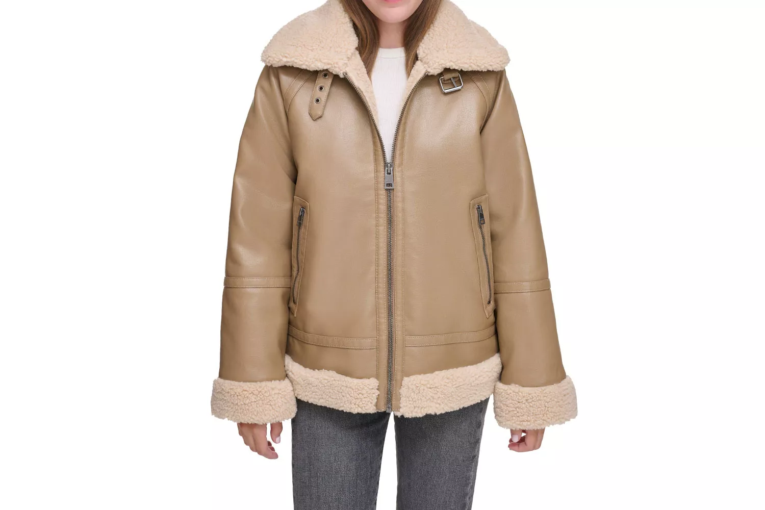 Nordstrom Levi's Relaxed Faux Shearling & Faux Leather Aviator Jacket