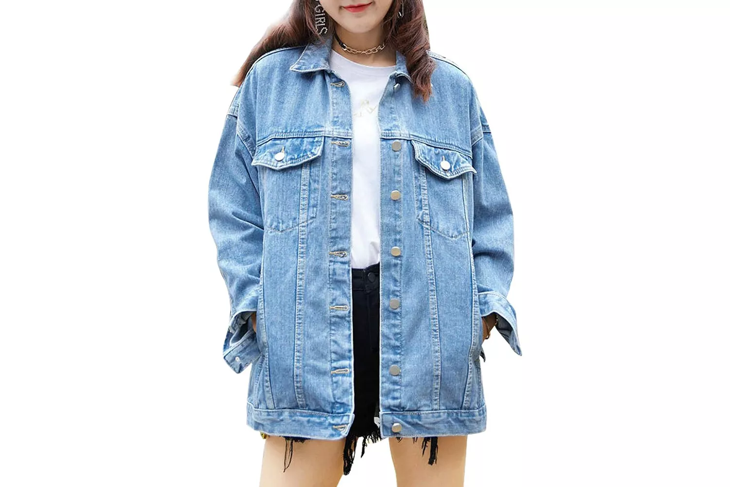 Amazon Omoone Oversized Mid Long Denim Jacket