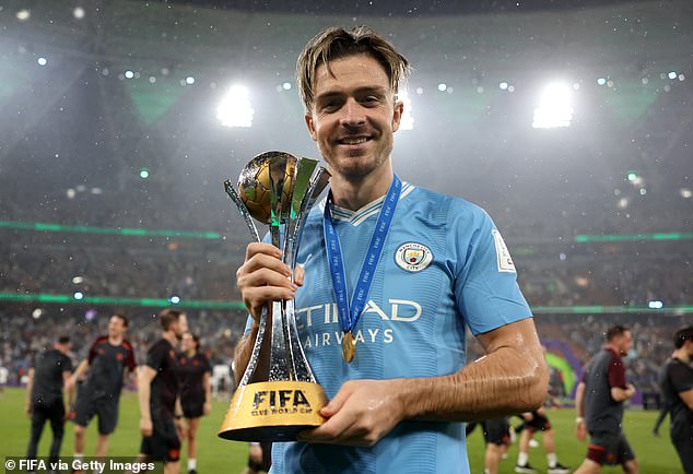 Tensions eventually calmed as City and Grealish lifted the title as they were crowned world champions