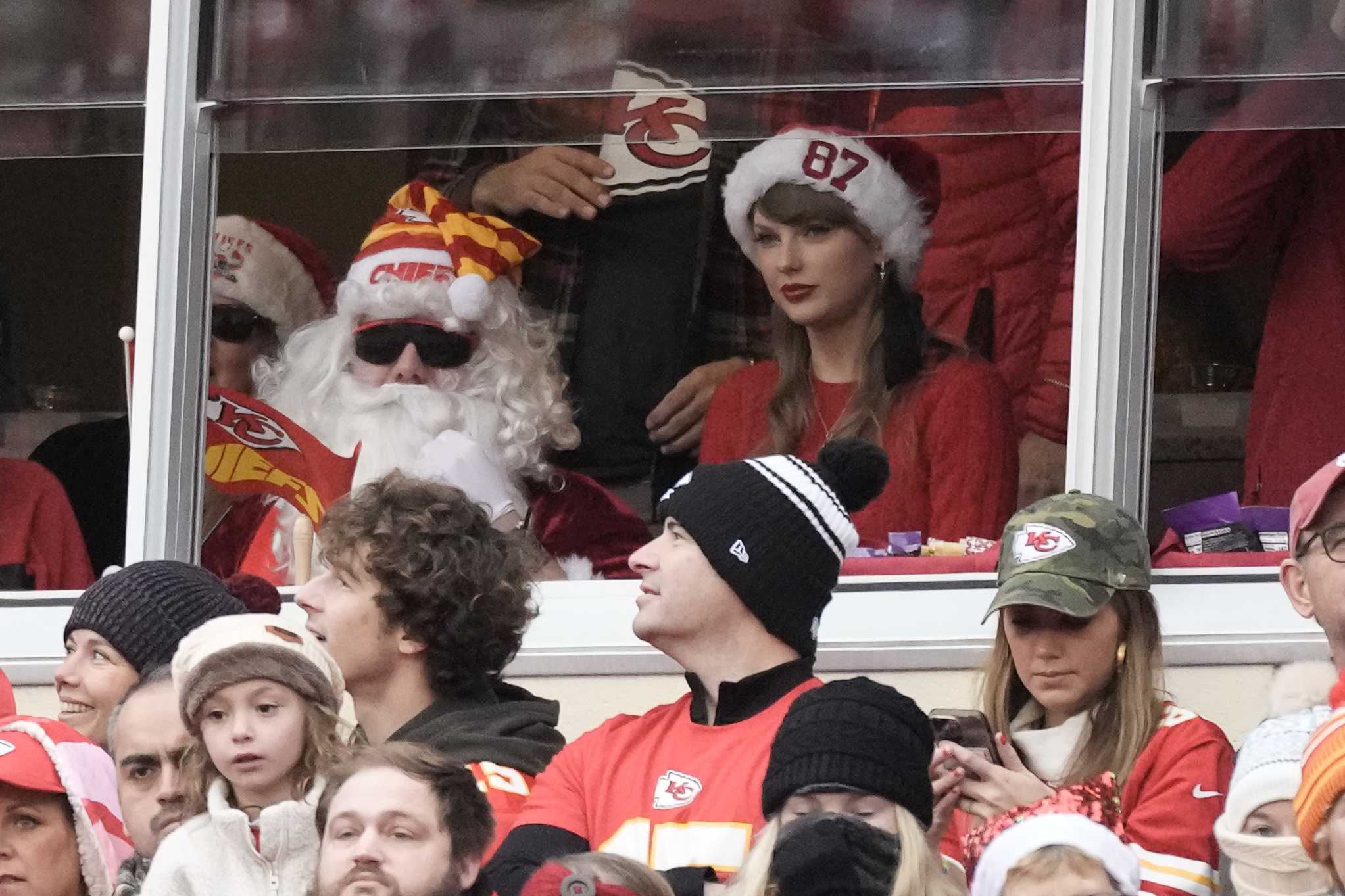 Taylor Swift in the stands at Arrowhead.