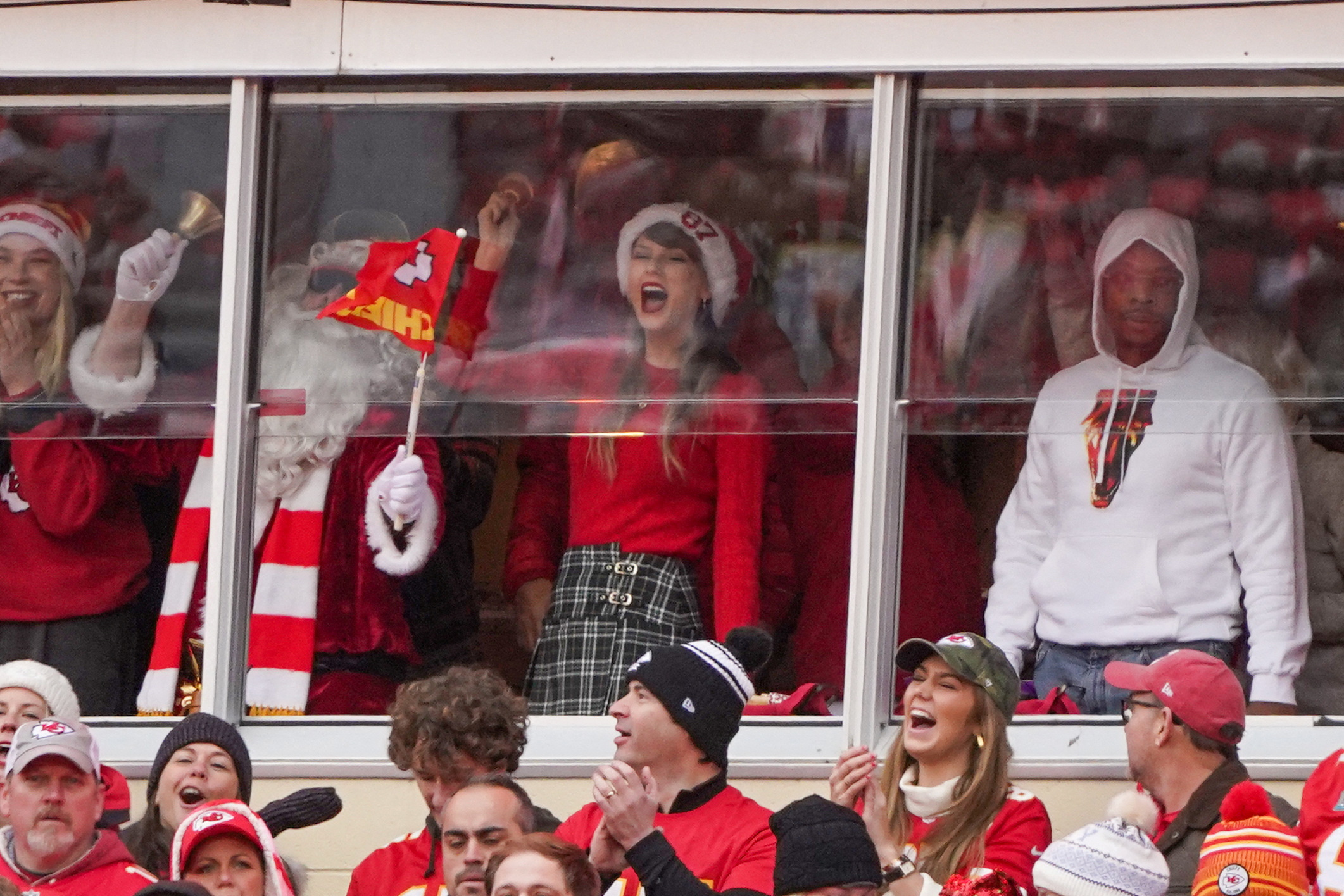 Taylor Swift in the stands at Arrowhead.