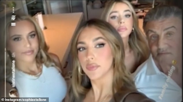 Dolled up: Sistine posted a video to her 1.5M Instagram followers with her family whilst they were out for dinner