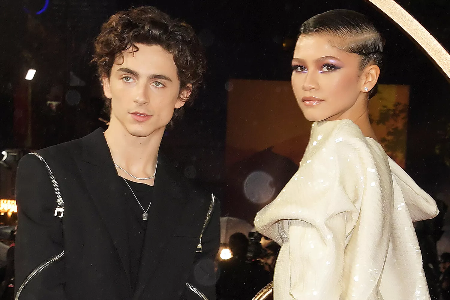 Timothee Chalamet and Zendaya attend the UK Special Screening of "Dune" at the Odeon Luxe Leicester Square on October 18, 2021 in London, England.