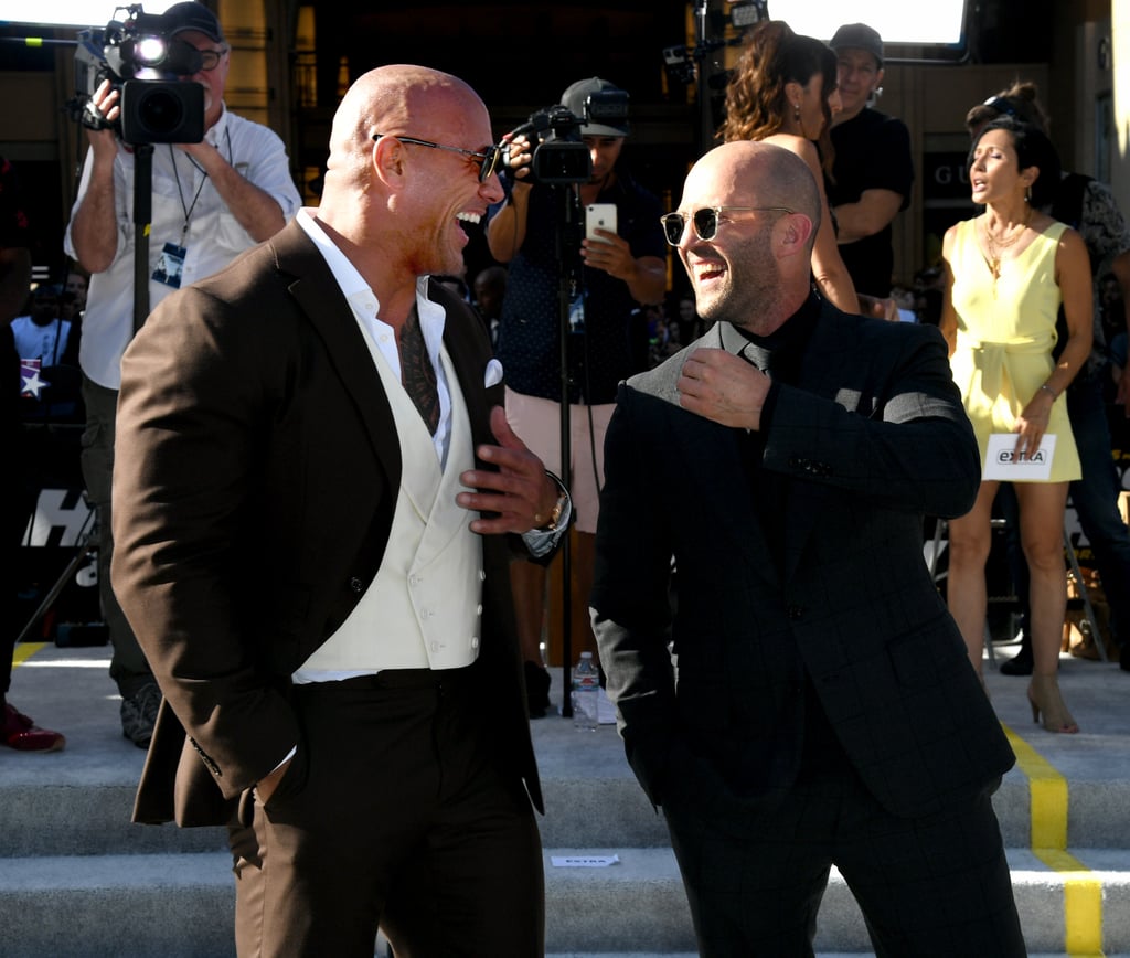 Dwayne Johnson and Jason Statham were all smiles at the LA premiere of Hobbs & Shaw in July 2019.