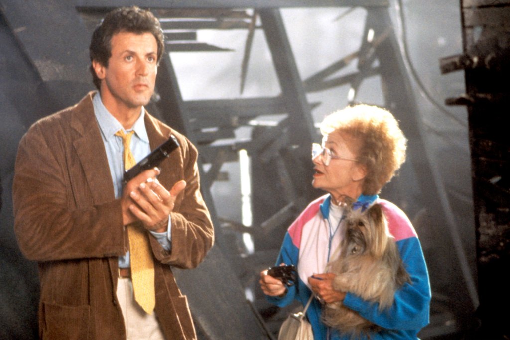 Sylvester Stallone and alongside Estelle Getty are spotted together during a scene from “Stop! Or My Mom Will Shoot."