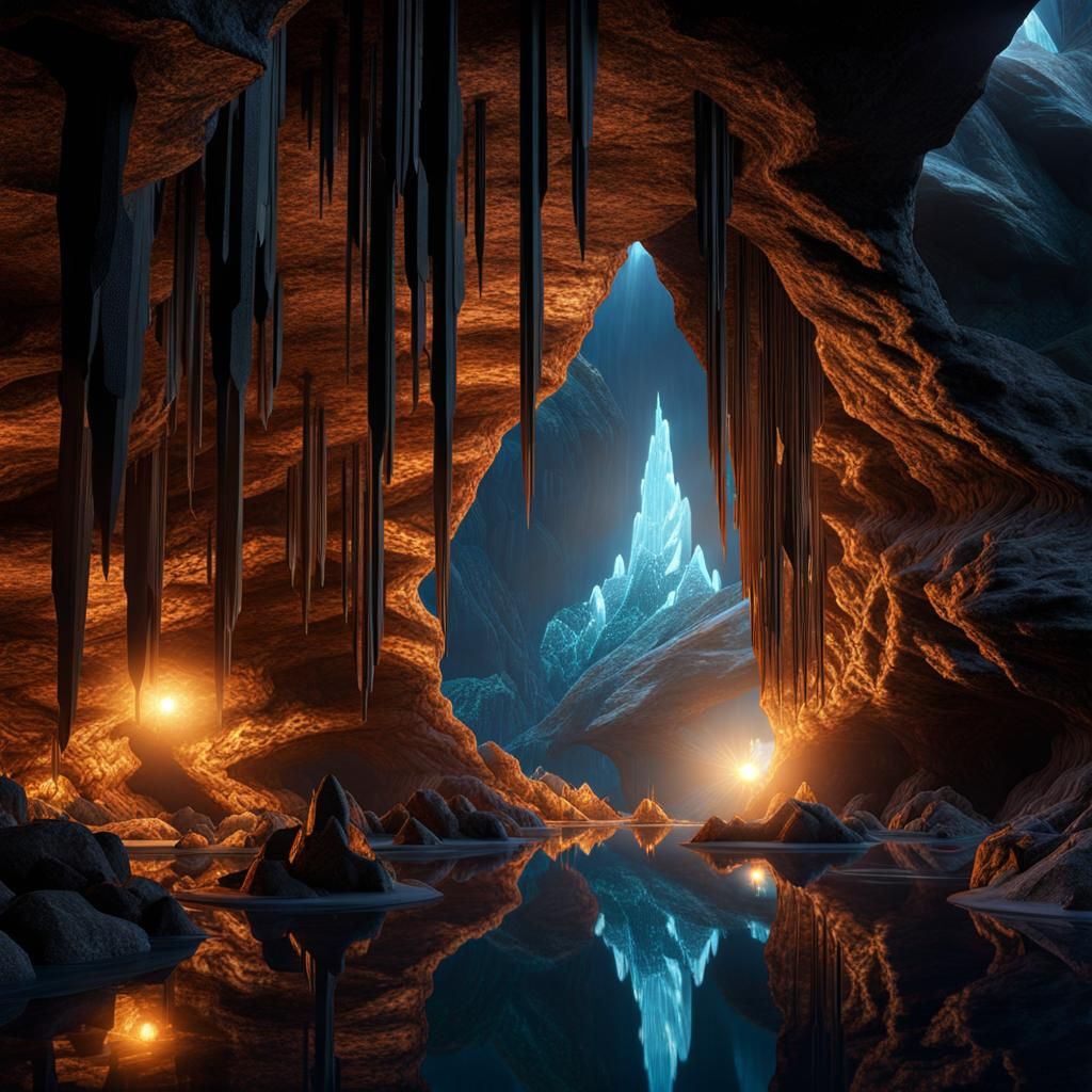 An underground cave - AI Generated Artwork - NightCafe Creator