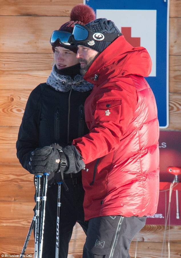 Perfect pair: They looked refreshed after their morning on the slopes in the fresh mountain air