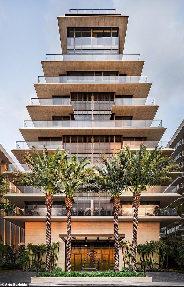 Stunning: Ivanka and Jared signed a one-year lease on a condominium in one of Miami's most coveted oceanfront buildings, Arte Surfside (pictured), the Wall Street Journal reported in January