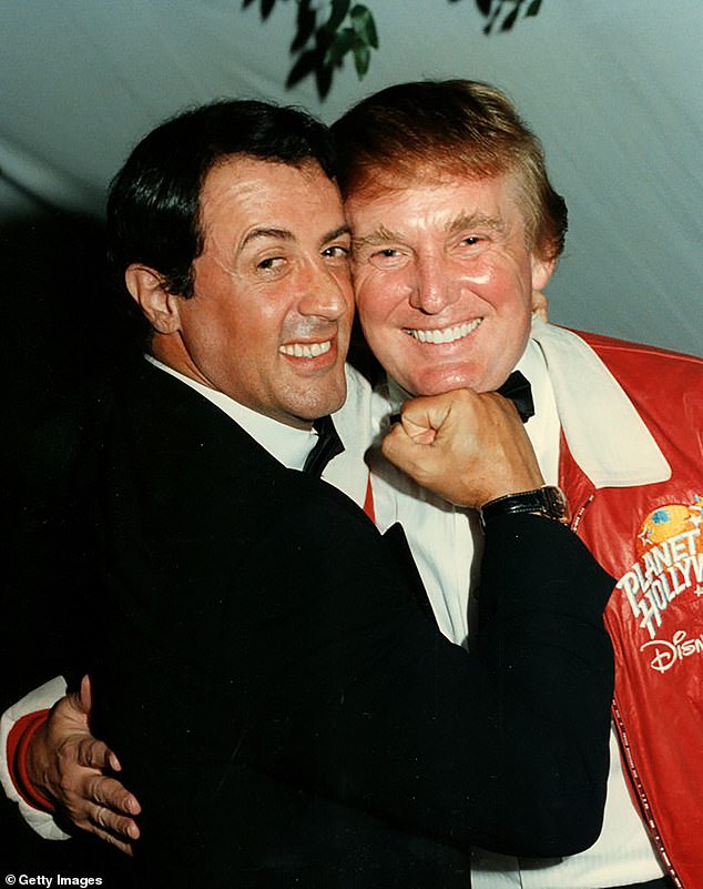 Mix-up: A rep for Stallone said he wasn't a member and suggested his presence at a fundraiser at Trump's club had misled members into thinking he had joined, according to The Hollywood Reporter; Stallone and Trump are seen above in February 1997