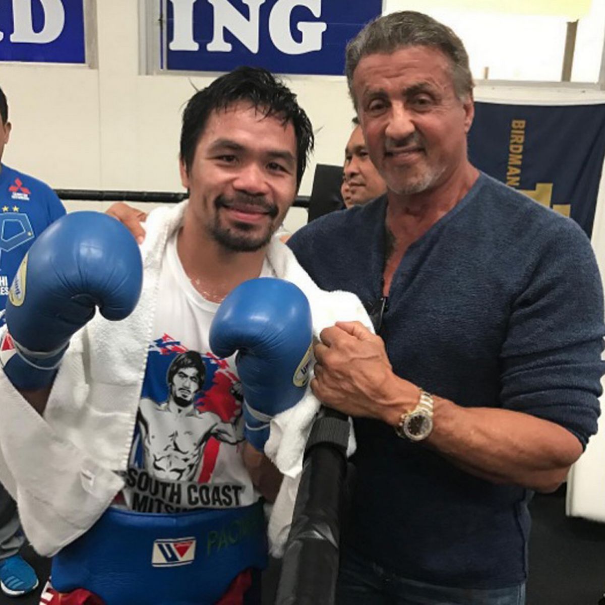 Rocky star Sylvester Stallone visits Manny Pacquiao ahead of Jessie Vargas  comeback clash - Mirror Online