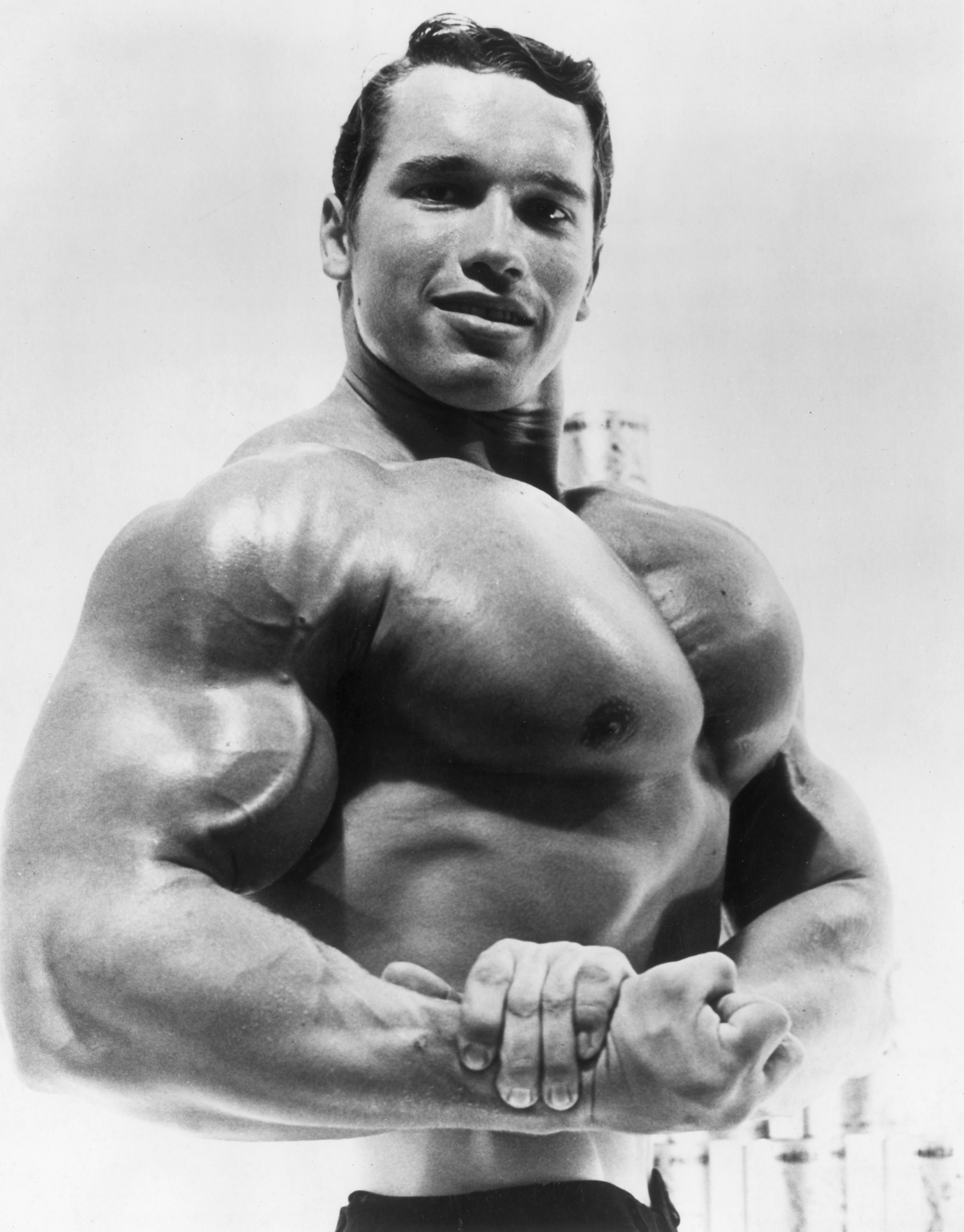 A young Arnie before he went on to become one of the most successful bodybuilders ever and become a household name