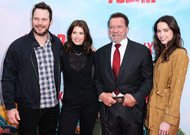 Christina Schwarzenegger (right), pictured with her brother-in-law Chris, sister Katherine and dad Arnold, has been an editor and a film producer