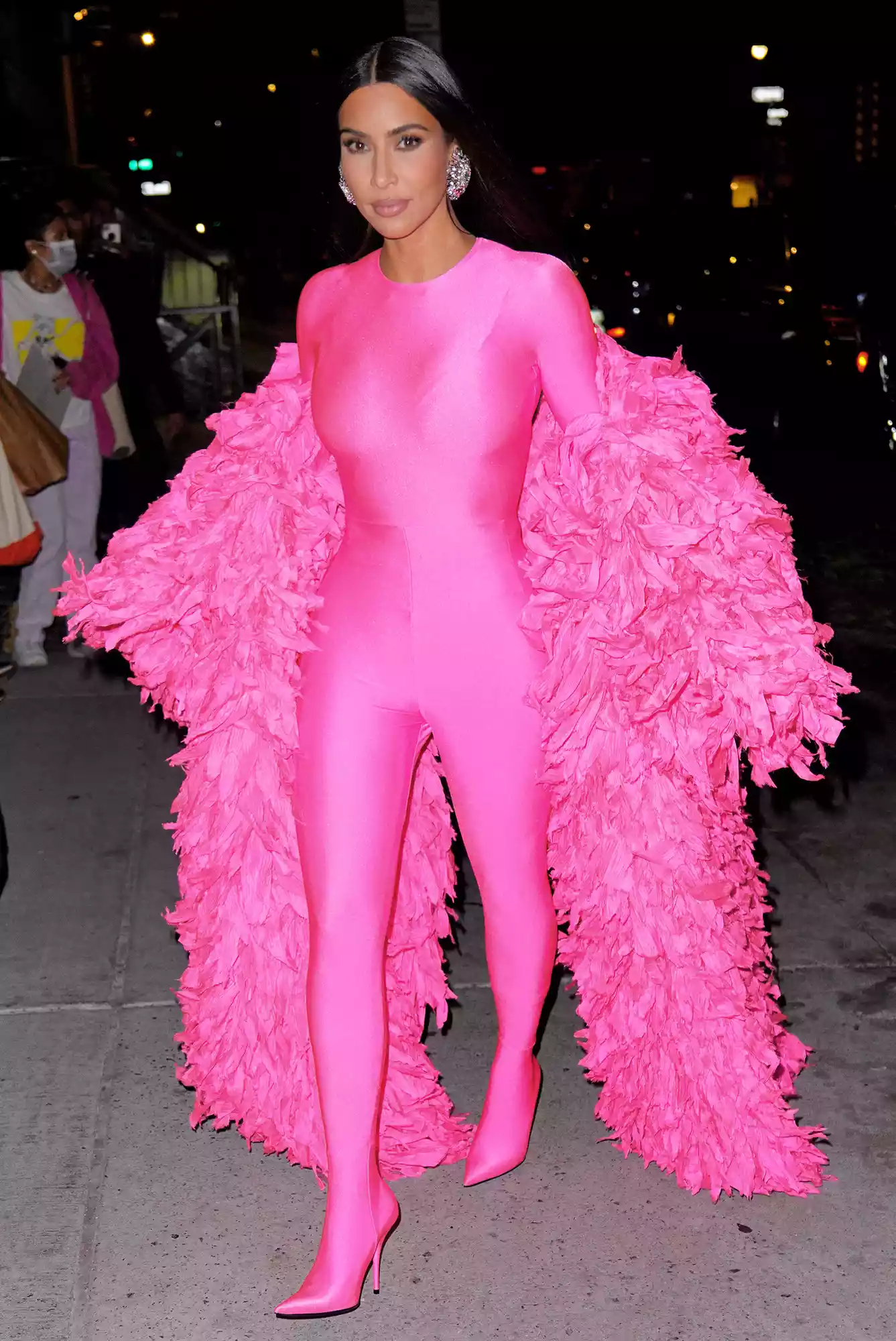 Kim Kardashian arrives at the afterparty for "Saturday Night Live" on October 10, 2021 in New York City