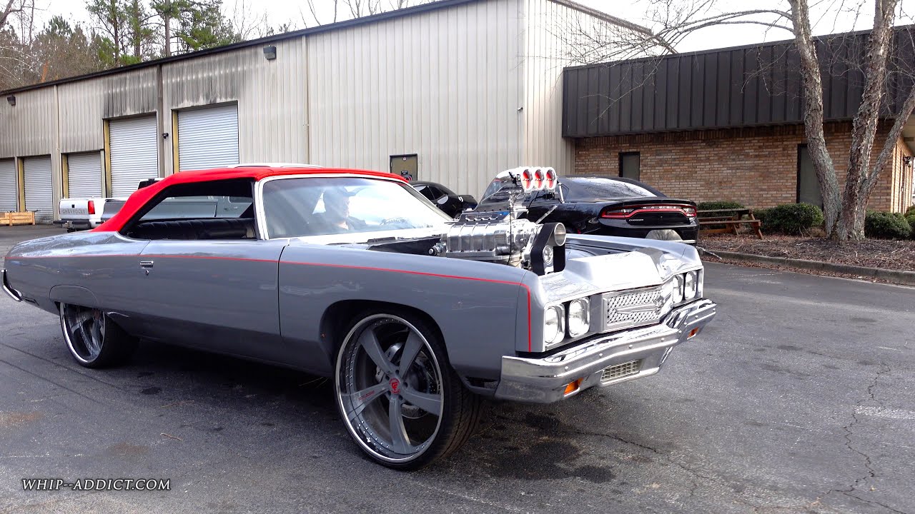 We Got Motion! Rick Ross's BIG BLOWER Supercharged 73' Caprice Donk by Kaotic Speed Burns Out! - YouTube