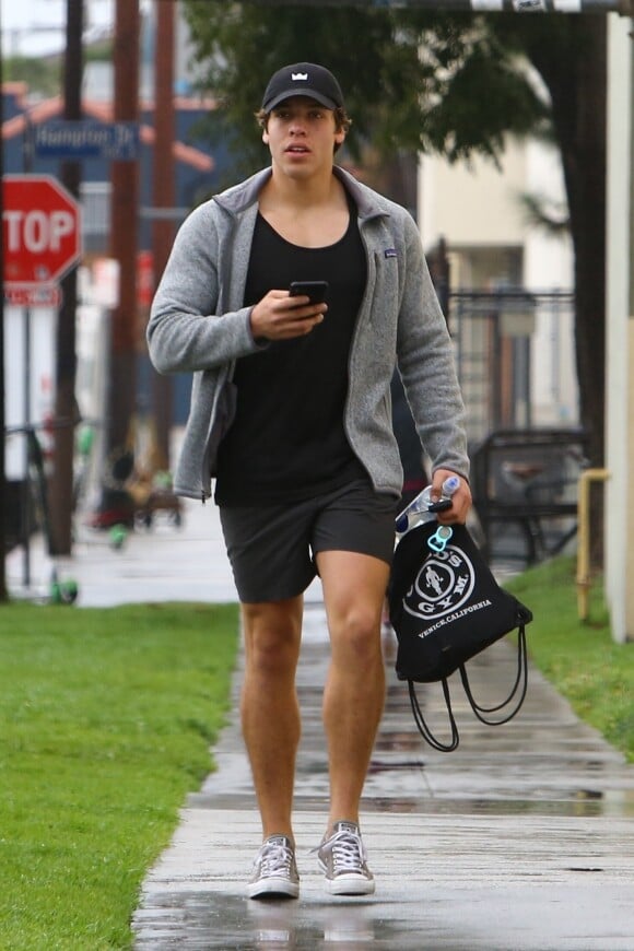 Exclusive - Joseph Baena (Arnold Schwarzenegger's son) leaving his gym class at Venice Beach in Los Angeles, January 16, 2019