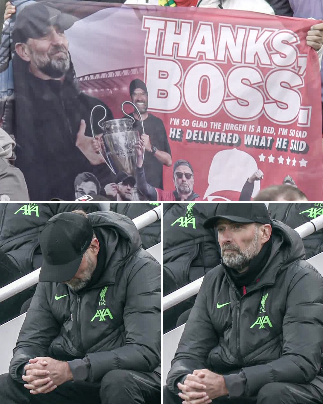 May be an image of 4 people, beard, people playing football and text that says "THANKS BOSS I'M so GLAD THE He DELIVERED JURGEN IS A RED. I'MSORAD I'M SORAD WHAT HE SAID AK AK AKA AA"