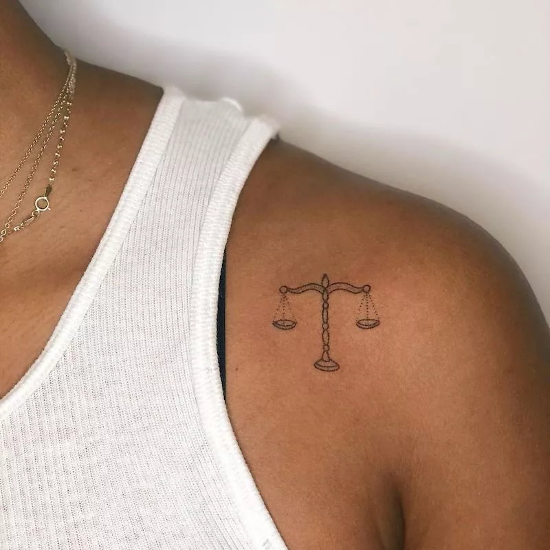 Astrology Tattoos Libra Scale