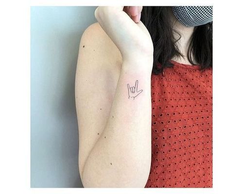 Minimal “I Love You” ASL Tattoo