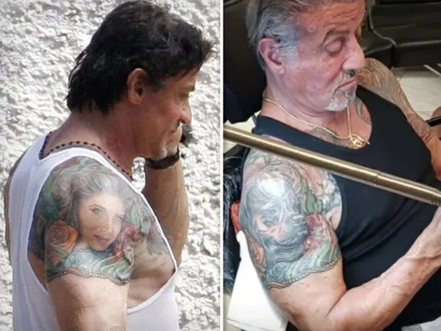 Sylvester Stallone was filed for divorce by his wife because his pet tattoo was over his wife's face tattoo - Photo 2.