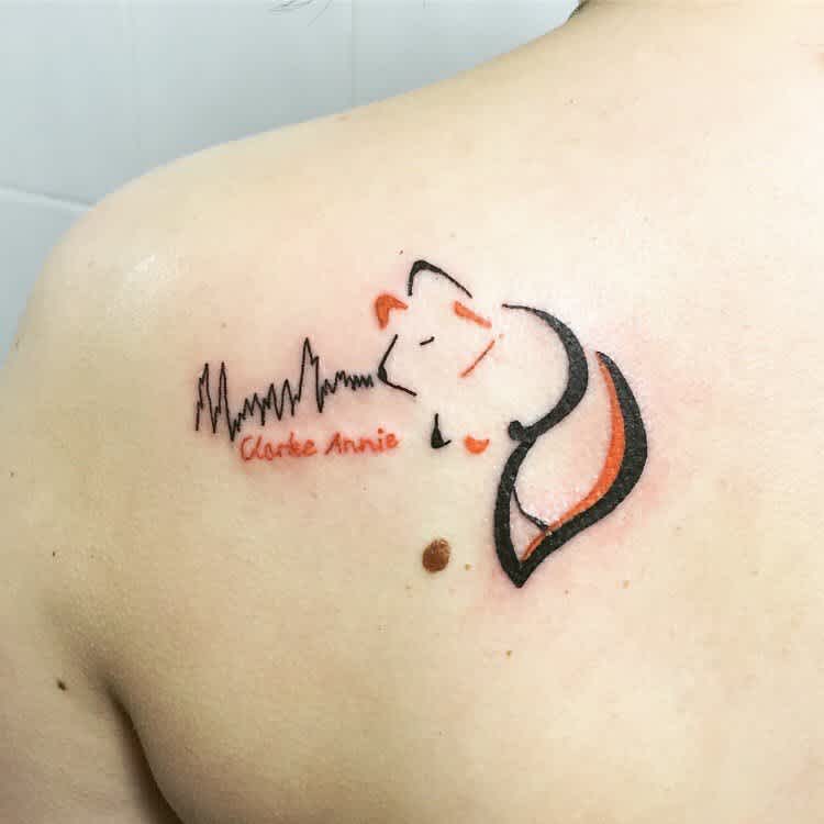 Fox Baby Name Tattoo