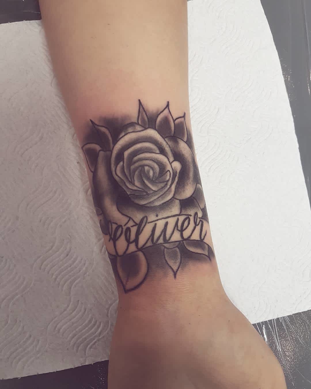 Rose Baby Name Tattoo