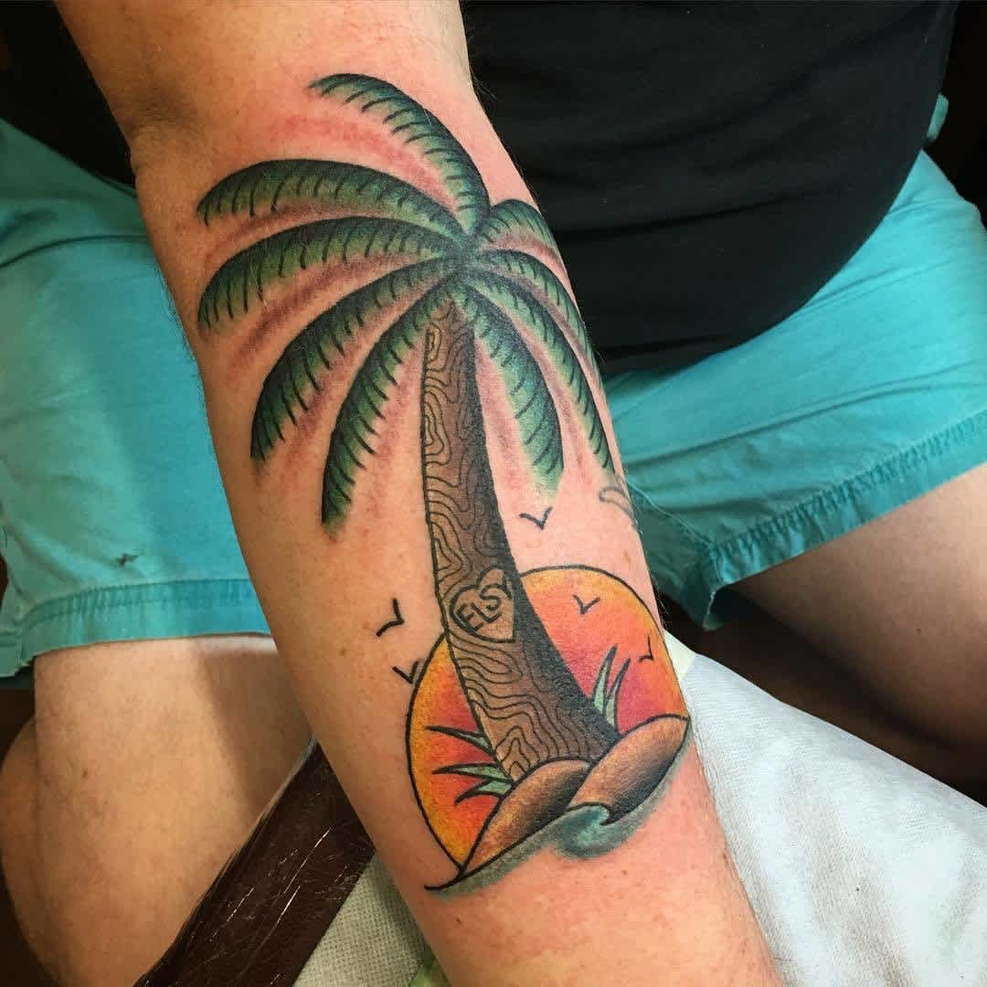 Tropical Baby Name Tattoo