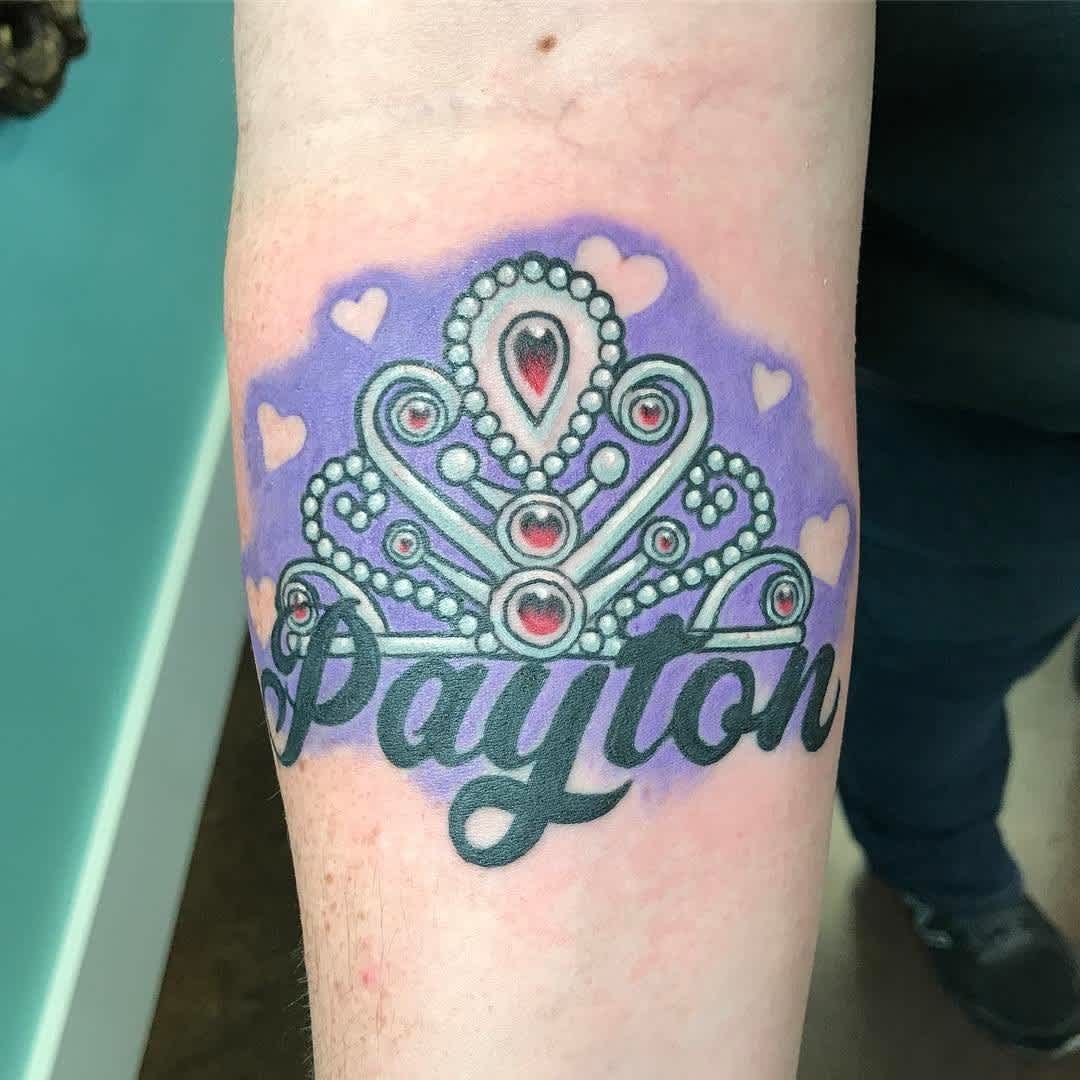 Crown Baby Name Tattoo