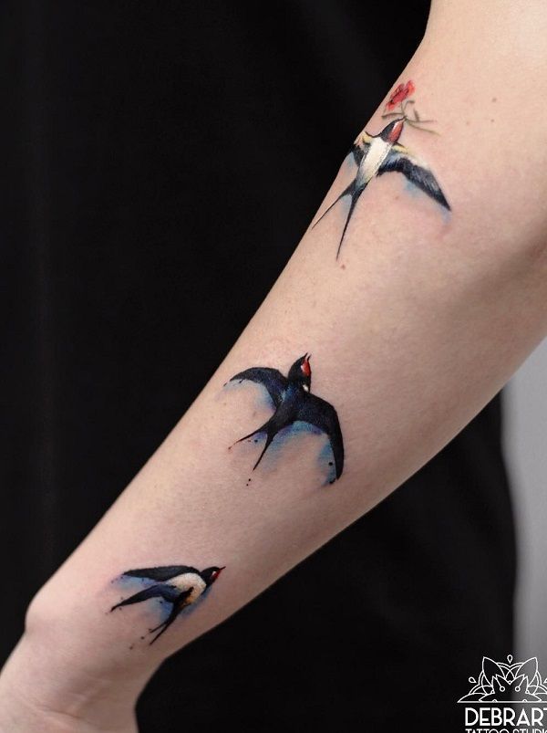 100+ Lovely Swallow Tattoos with Meaning | Art and Design | Swallow tattoo,  Blue ink tattoos, Trendy tattoos