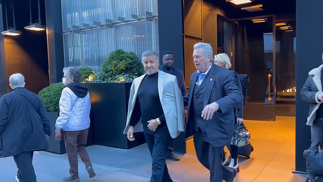 Video: Sylvester Stallone steps out with wife and daughter in New York |  Daily Mail Online