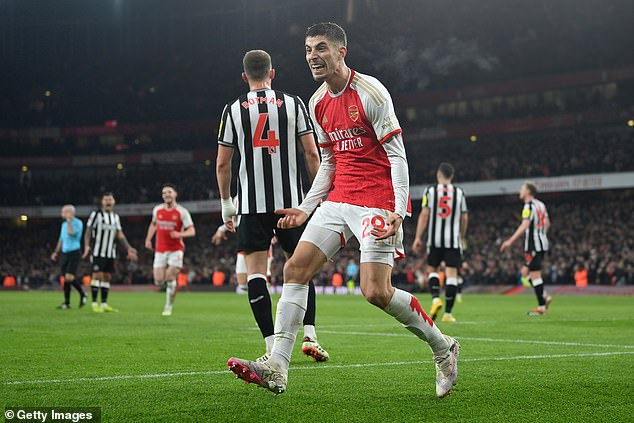 PLAYER RATINGS: Declan Rice and Kai Havertz shine for Arsenal during 4-1  win over Newcastle, as Magpies defenders have an evening to forget... but  which Gunners star takes top spot after their