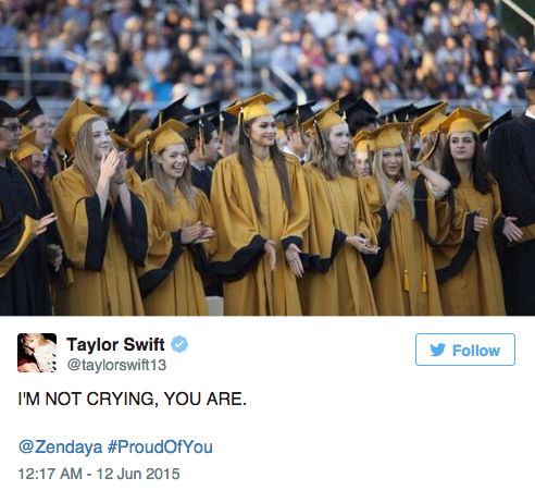 Taylor Swift Facts on X: "7 years ago, today, Taylor Swift publicly showed  support and proud of Zendaya for graduating high school.  https://t.co/KUbG7jorvp" / X