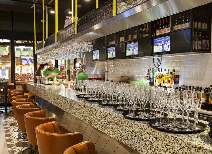 Bar in Gary Neville and Ryan Giggs first Café Football site, at Westfield Stratford City. | Hotel, Industrial, One cafe