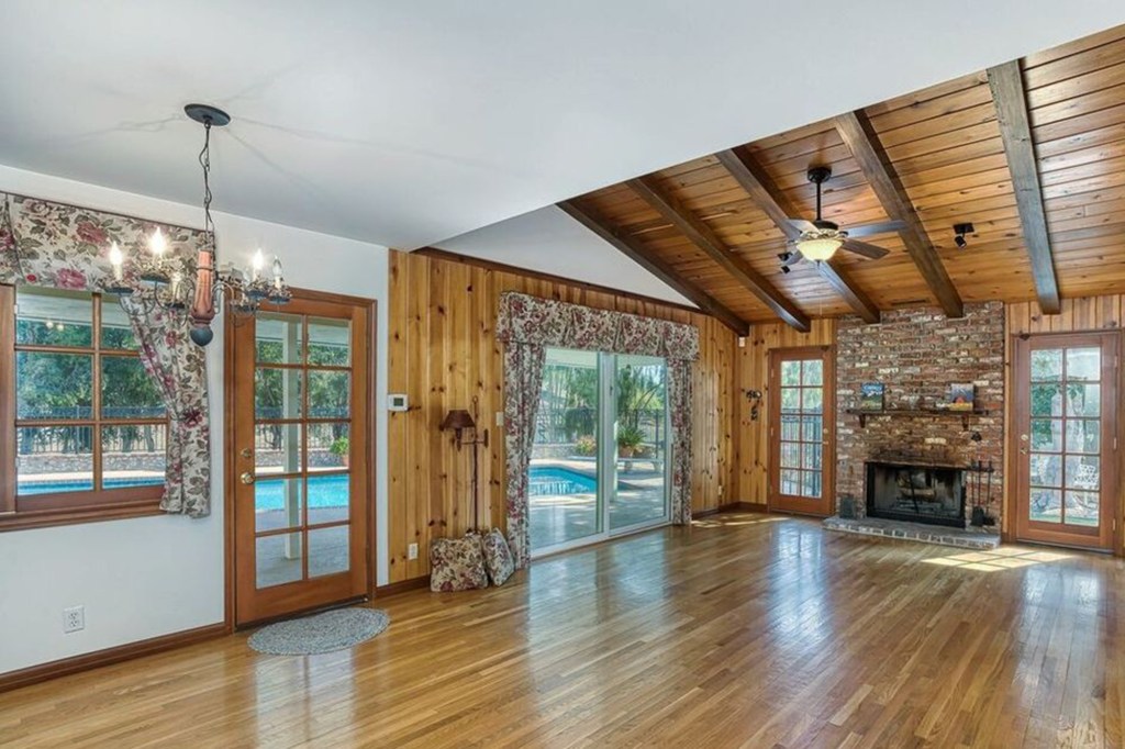 The family room which leads out to the pool.