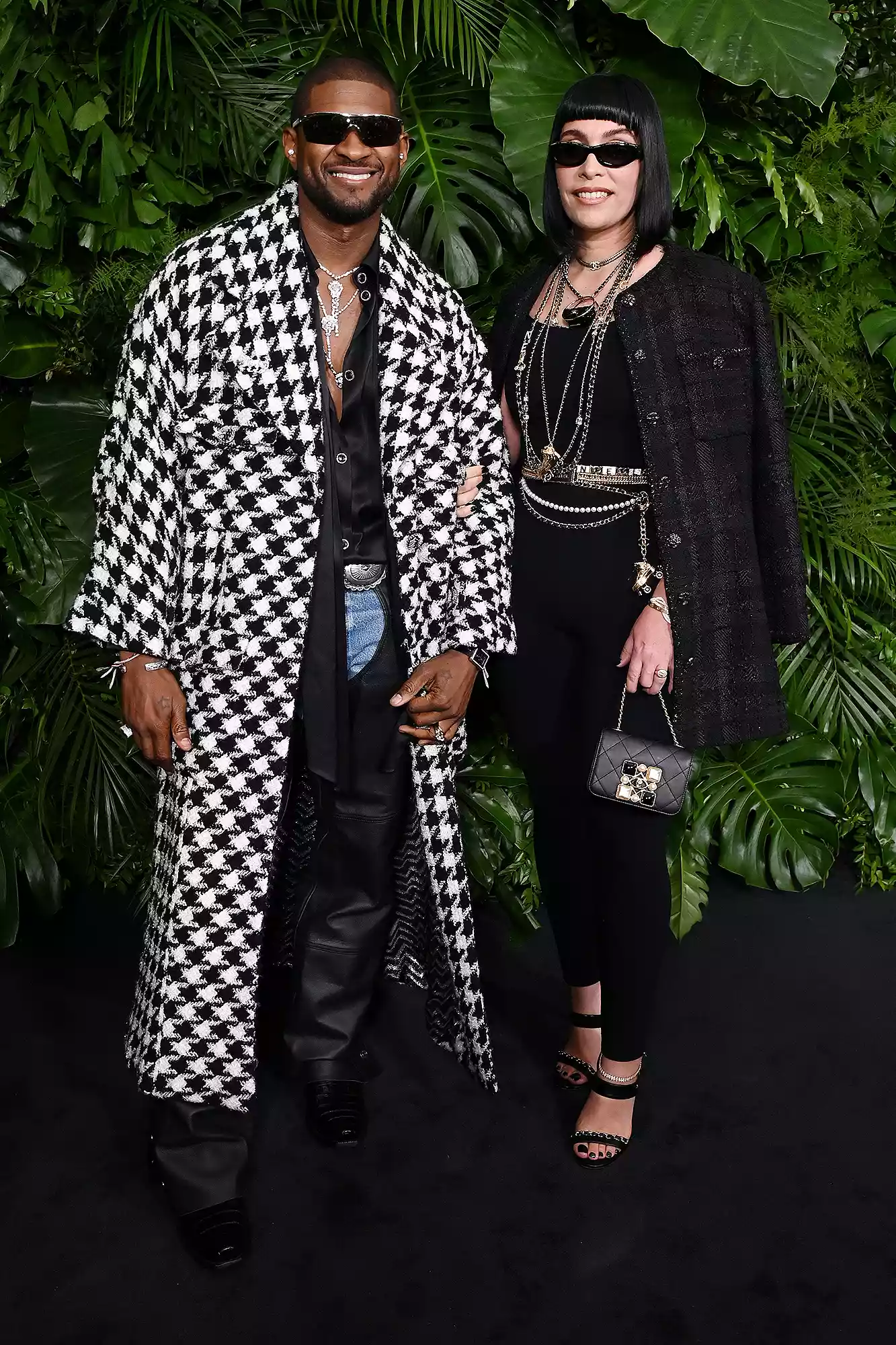 Usher and Jennifer Goicoechea attend the CHANEL and Charles Finch Annual Pre-Oscar Dinner at The Polo Lounge at The Beverly Hills Hotel on March 09, 2024 in Beverly Hills, California.