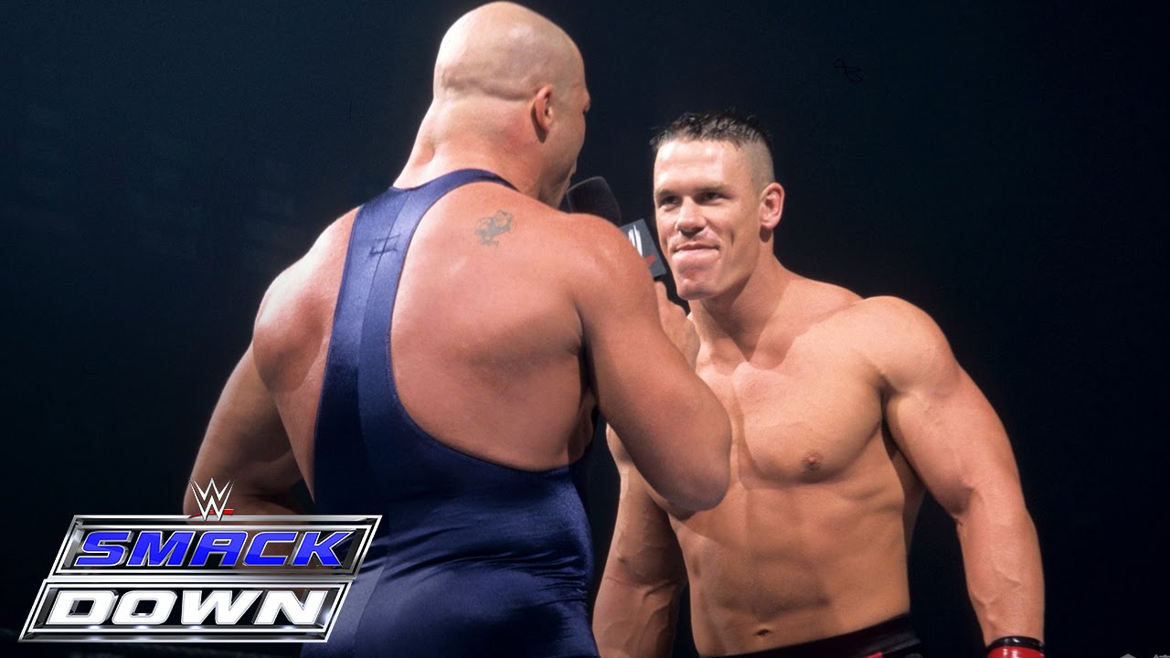 A debuting John Cena accepts Kurt Angle's open challenge: SmackDown, June  27, 2002 - YouTube