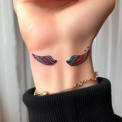 Angel Wings Wrist Tattoo