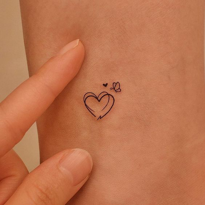 Heart With Butterfly Tattoo