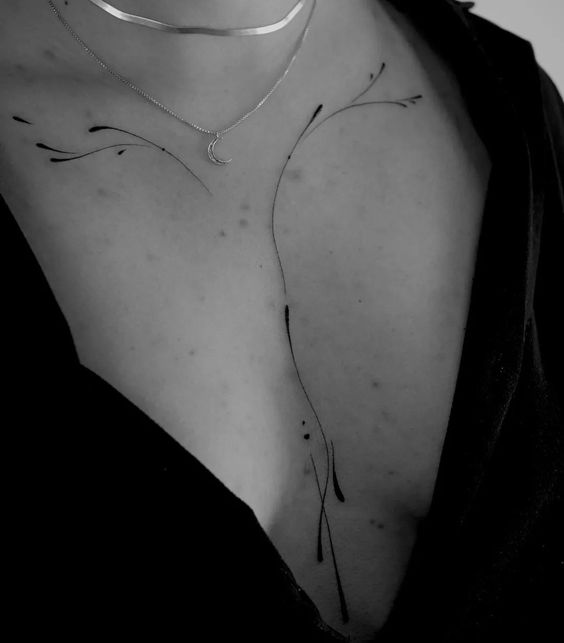 Ornament collarbone tattoos