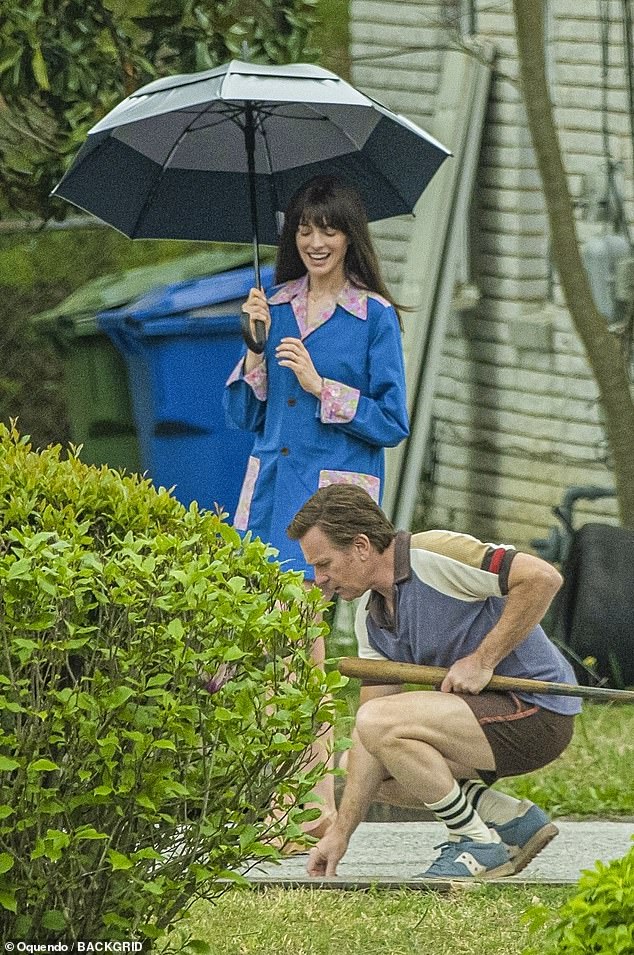 Ewan, meanwhile, gave Anne some competition in the gams department, sporting 80s-style short shorts and a matching polo, complemented by striped gym socks