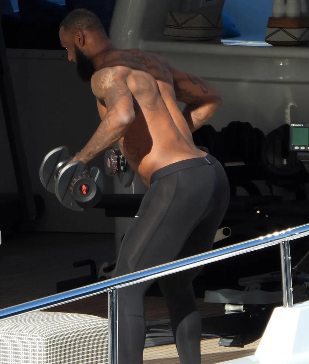 LeBron James working out 3