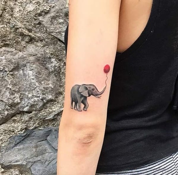 Hình tattoo with voi dễ thương