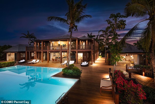 The swimming pool at Parrot Cay, in Turks and Caicos