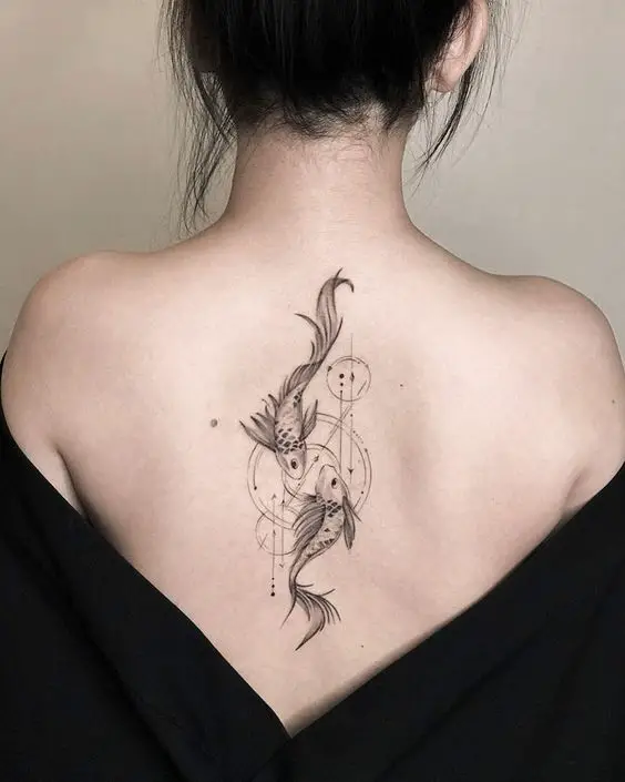 BEautiful fish tattoo on back