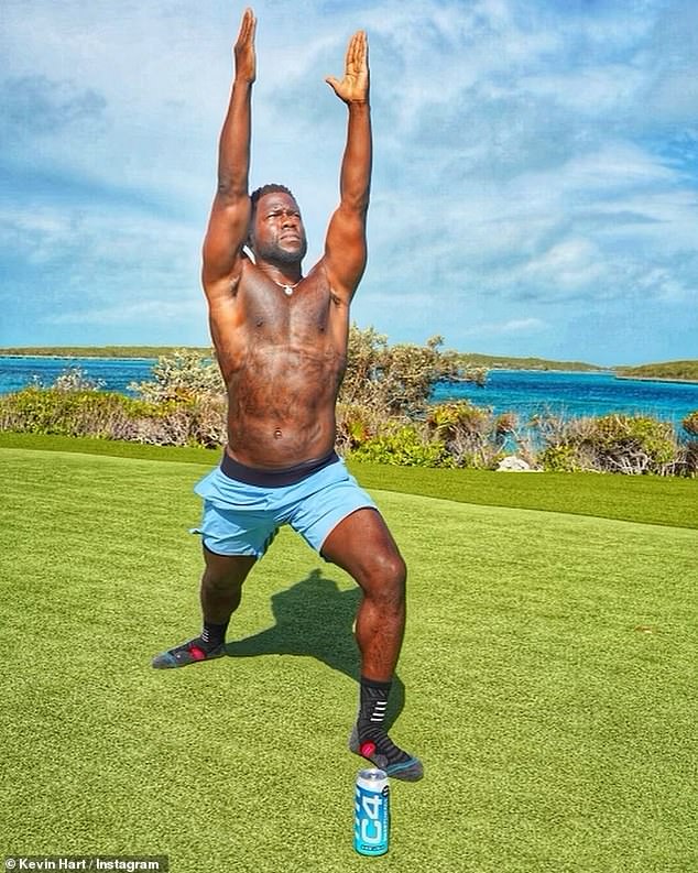 Sun salute: Earlier in the week he was seen doing yoga on his vacation: 'Find comfort in discomfort¿.I stepped out of my norm and tried yoga today¿.Sh** was tuff as hell but I love the potential of what it can be for me¿.free ur mind and ur soul will follow!!!!'