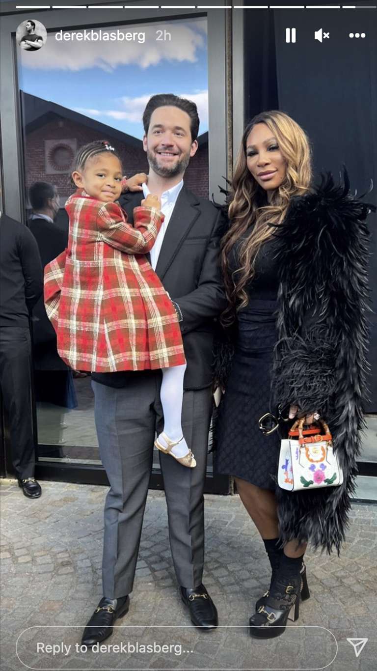 Serena Williams, Husband and Daughter Olympia at Gucci Show in Milan