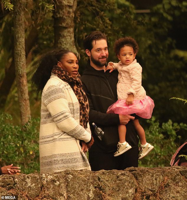 Making memories: Serena Williams and her husband, Alexis Ohanian, enjoyed a family day out at Auckland Zoo with their daughter, Alexis Olympia Ohanian Jr., on Sunday