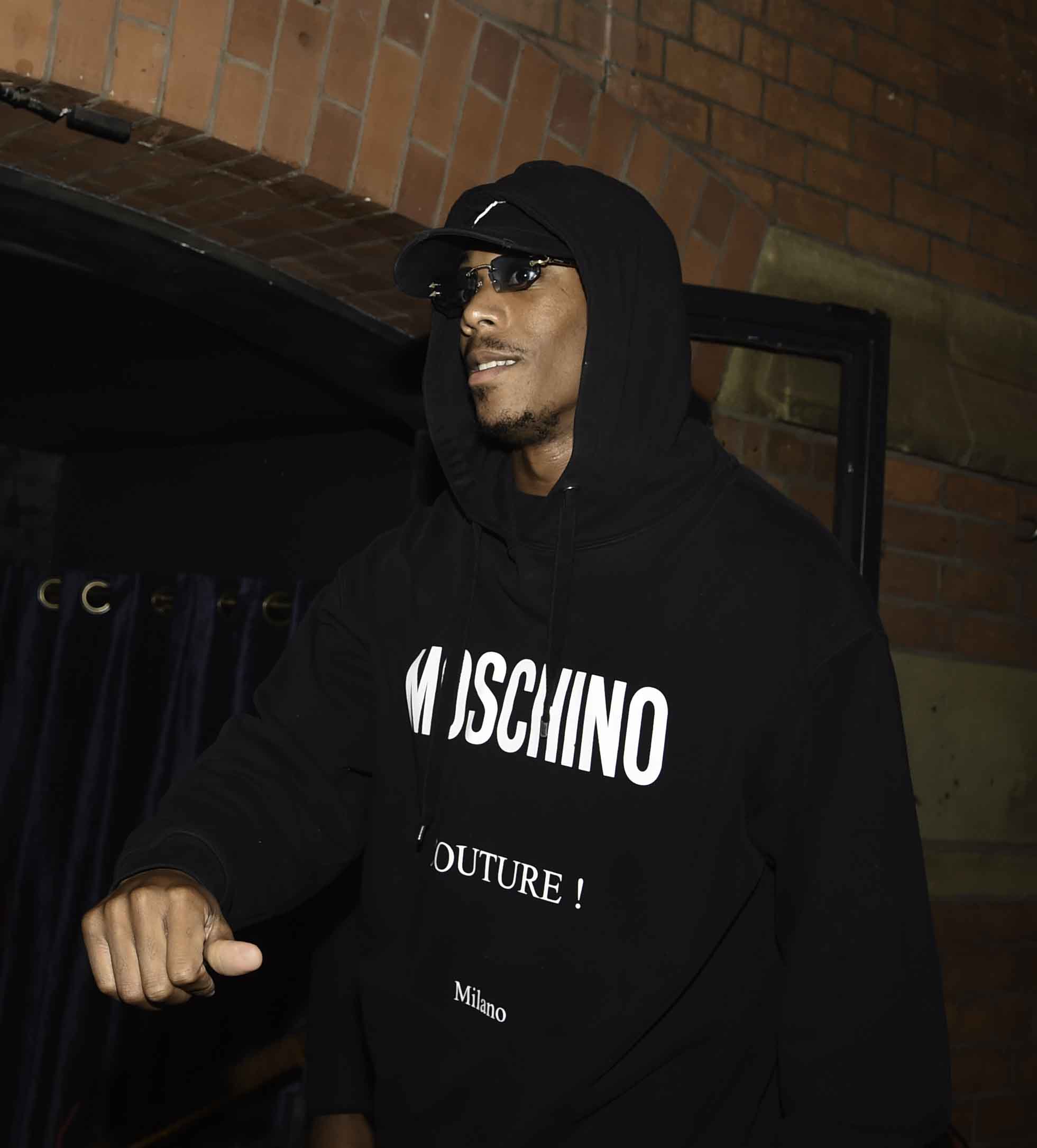 Anthony Martial looked classy in a Moschino hoodie